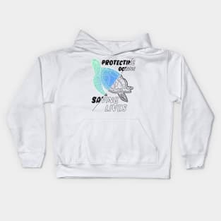 "Protecting oceans saving lives" caretta Kids Hoodie